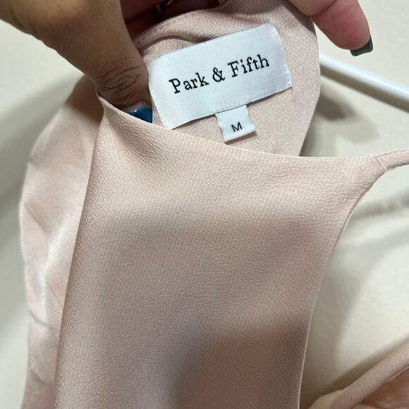 Park & Fifth Rose Satin Belmont Draped Dress Medium Women - Picture 7 of 9